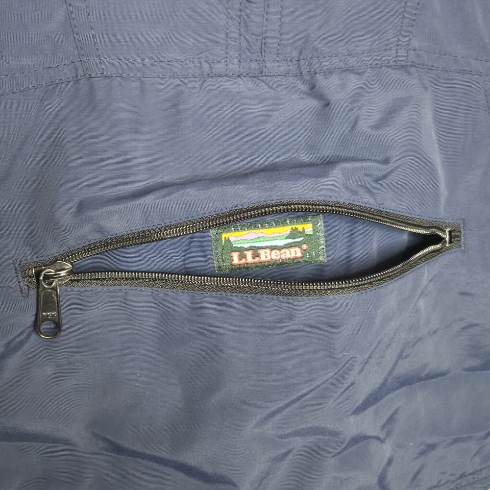 Vintage LL Bean Anorak Pullover Hooded Blue Jacket Rain Coat Windbreaker SMALL - Picture 4 of 9